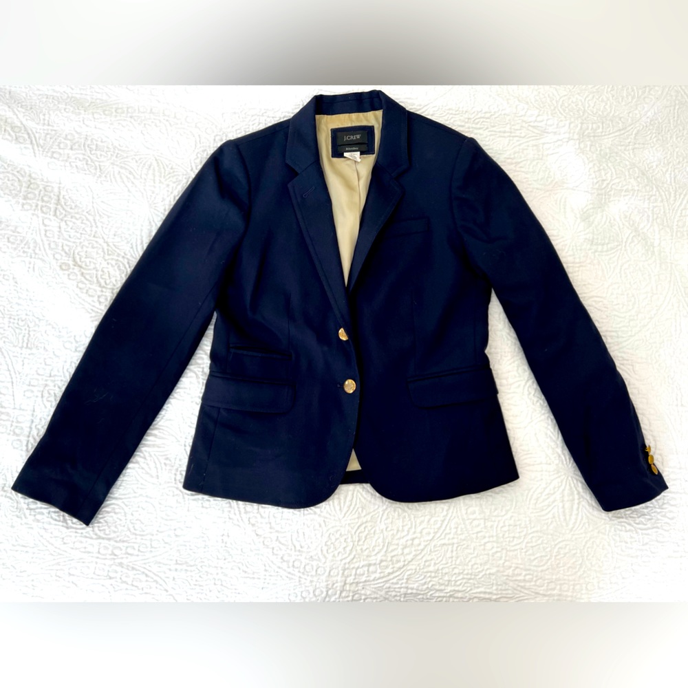 J. Crew Classic Schoolboy Blazer Size 6 Navy Blue
